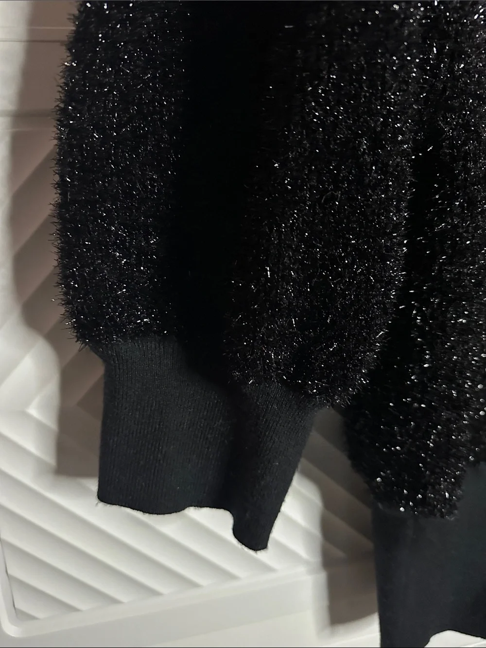 Anthropologie Black Sparkle Crewneck Sweater
